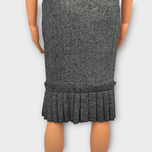 Vintage D&G Dolce & Gabbana Tweed Wool Blend Sheath Y2K Dress US 4 IT 40 Gray - Picture 11 of 16